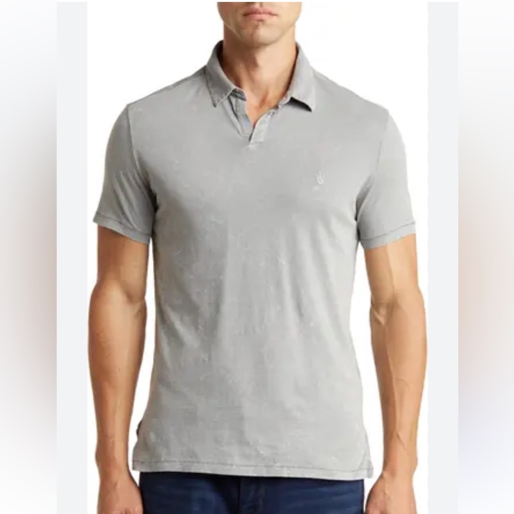 John Varvatos gray marbled polo shirt XL